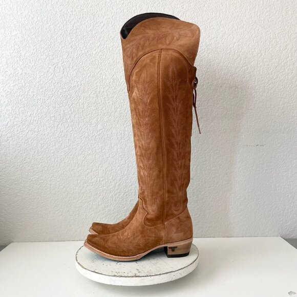 Lane LEXINGTON Over the Knee Womens Cowboy Boots 7.5 Brown Western Cowgirl Tall - Picture 4 of 11